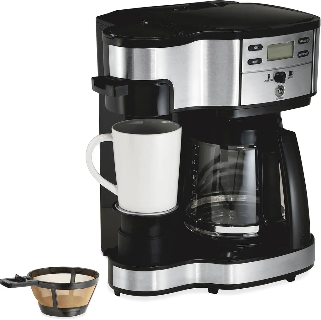 Sure-Crisp Toaster Oven Air Fryer Combo, 9' Pizza Fit, 4-Slice, 12-Cup Coffee Maker with Glass Carafe
