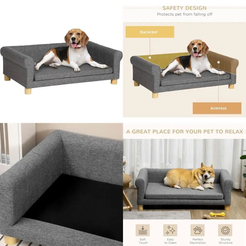 Elevated Pet Sofa Bed for Medium to Large Dogs and Cats - Removable Cushion, Comfortable Sleeping Area