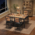 Dining Table Set for 4, Wood Kitchen Table Chairs Set of 4 with Corner Protector, Kitchen Table with 4 Upholstered Chairs