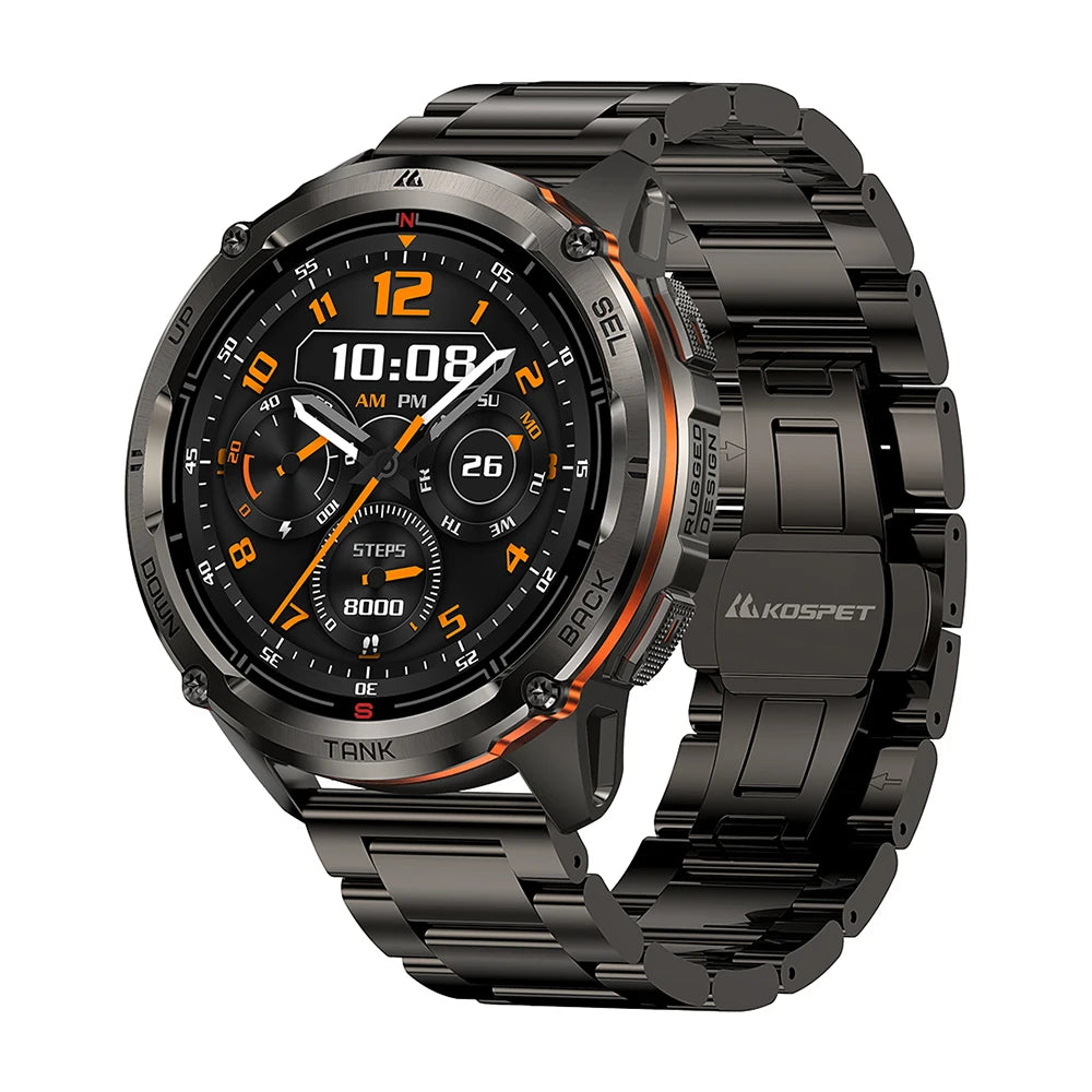 KOSPET TANK T3 Ultra 2 GPS Smart Watches Men Compass Altimeter Barometric 5ATM IP69K Waterproof AMOLED Bluetooth Call Mens Watch