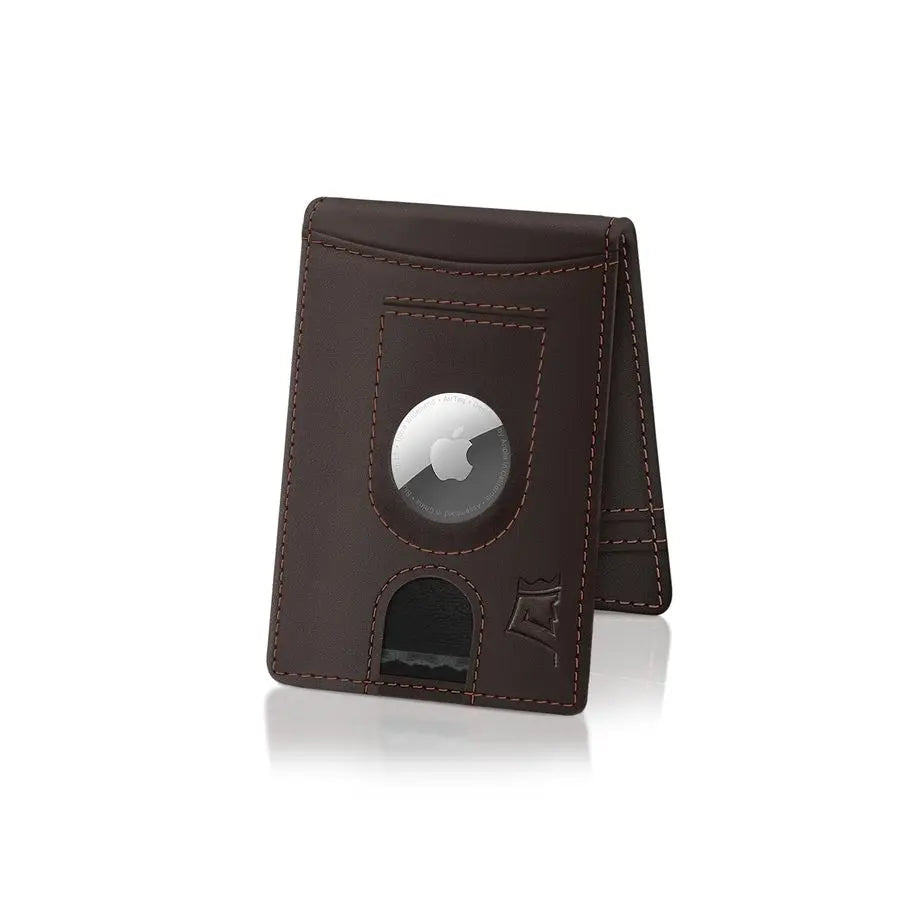 Airtag Wallet for Men RFID Blocking Leather Design with Airtag Holder, Money Clip amp Pull Tab Minimalist Air Tag Wallets