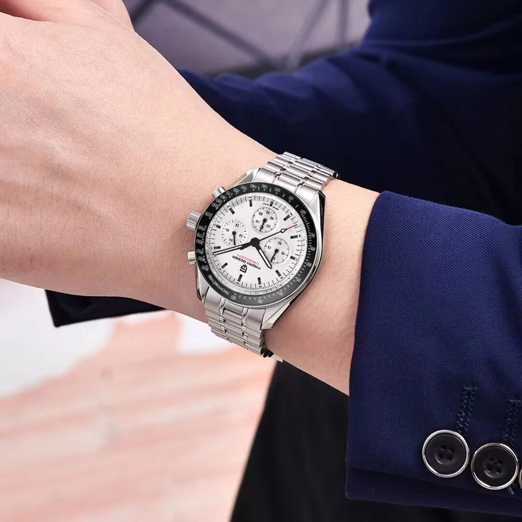 PAGANI DESIGN 2026 New Moon Men's Watches Luxury Quartz Watch For Men Auto Date Speed Chronograph AR Sapphire Mirror Wrist watch