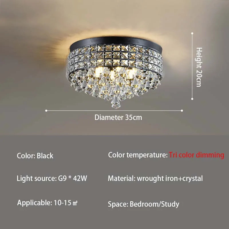 Modern LED Crystals Ceiling Lamp Living Room Decoration Bedroom Lustre Ceiling Lights Art Deco Led Chandelier Lighting Fixtures