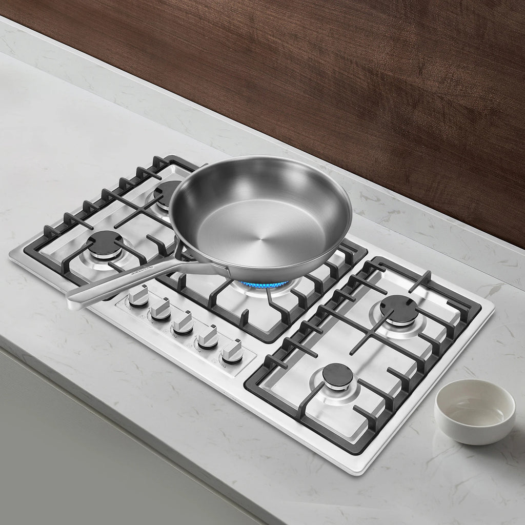 5 Burner Built-in Gas Cooktop 3.3KW NG Gas Stove Stainless Steel Gas Hob for Home Commercial Kitchen