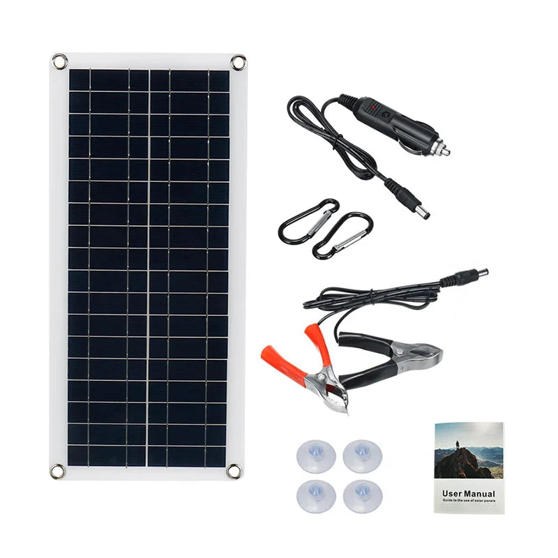 1000W Solar Power Kit - 12V Solar Panel 100A Controller for RV Tent Camping Fishing Outdoor LED Light & Battery Charging