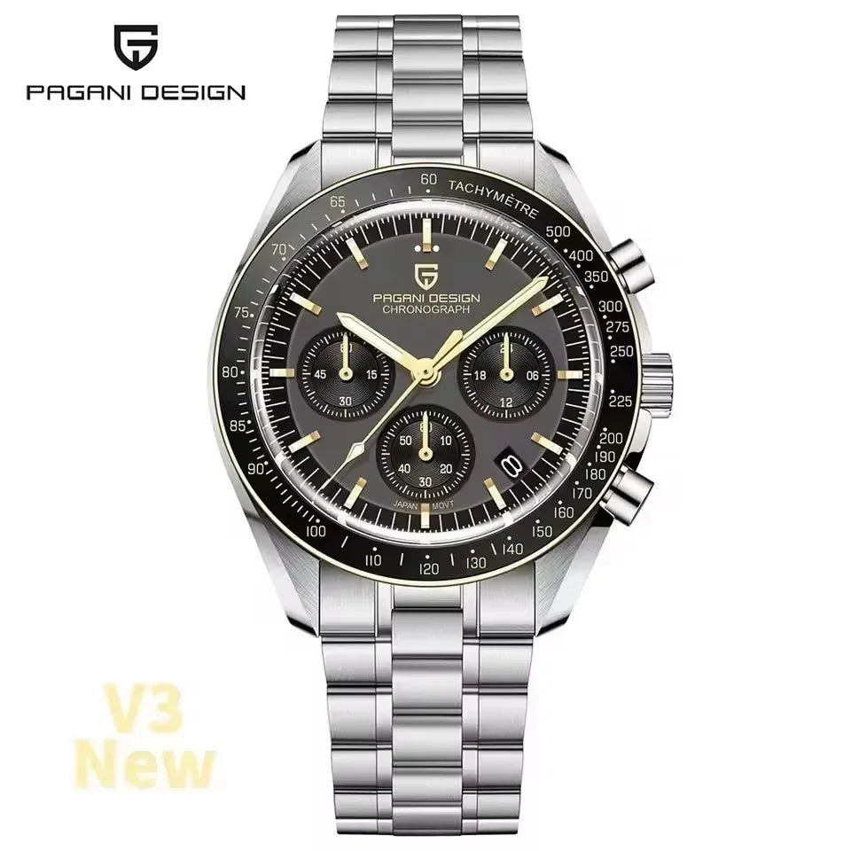 2025 New PAGANI DESIGN Saturn Men's Watches Luxury Quartz Watch For Men Chronograph Wristwatches AR Sapphire Waterproof Luminous