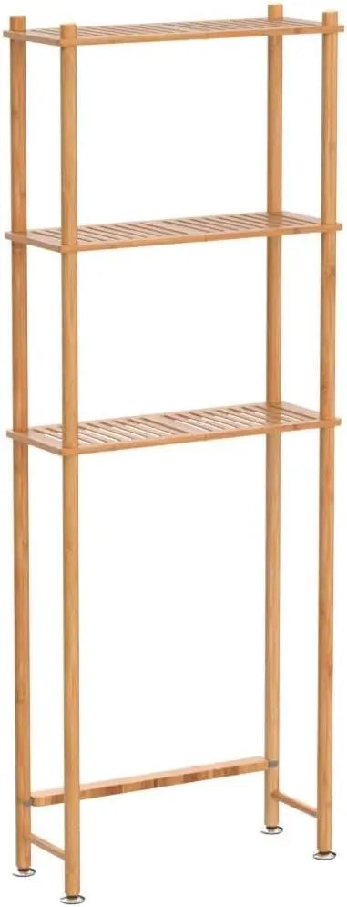 3-Tier Over Toilet Storage Shelf, Bamboo Organizer Rack for Bathroom and Laundry Space Saver, Natural Color