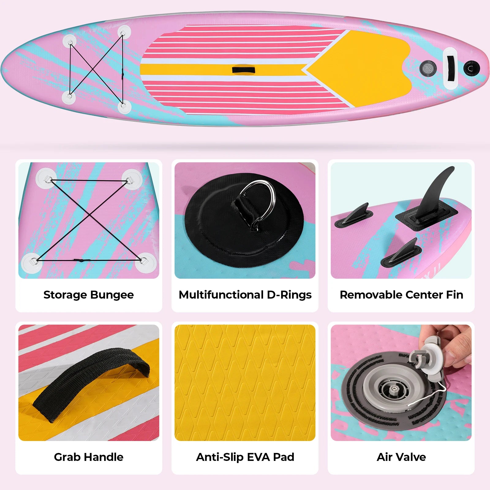 Inflatable Stand Up Paddle Board with SUP Accessories, Anti-Slip EVA Deck, 305CM Inflatable Paddle Boards for Adults & Youth