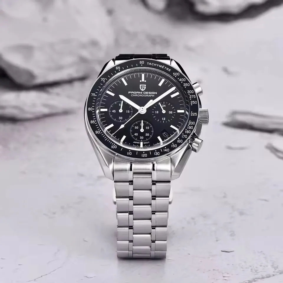 PAGANI DESIGN 500 Speedometer circle Sport Chronograph AR Sapphire Japan Movt Luxury Men watch 316L All Steel Luminous Man watch
