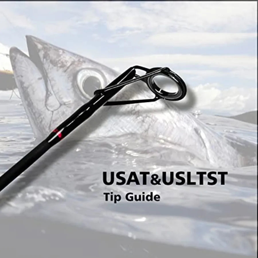 Surf Spinning Fishing Rod 2Piece Graphite Travel Fishing Rod for Saltwater and Freshwater Angling Compact Design with 1