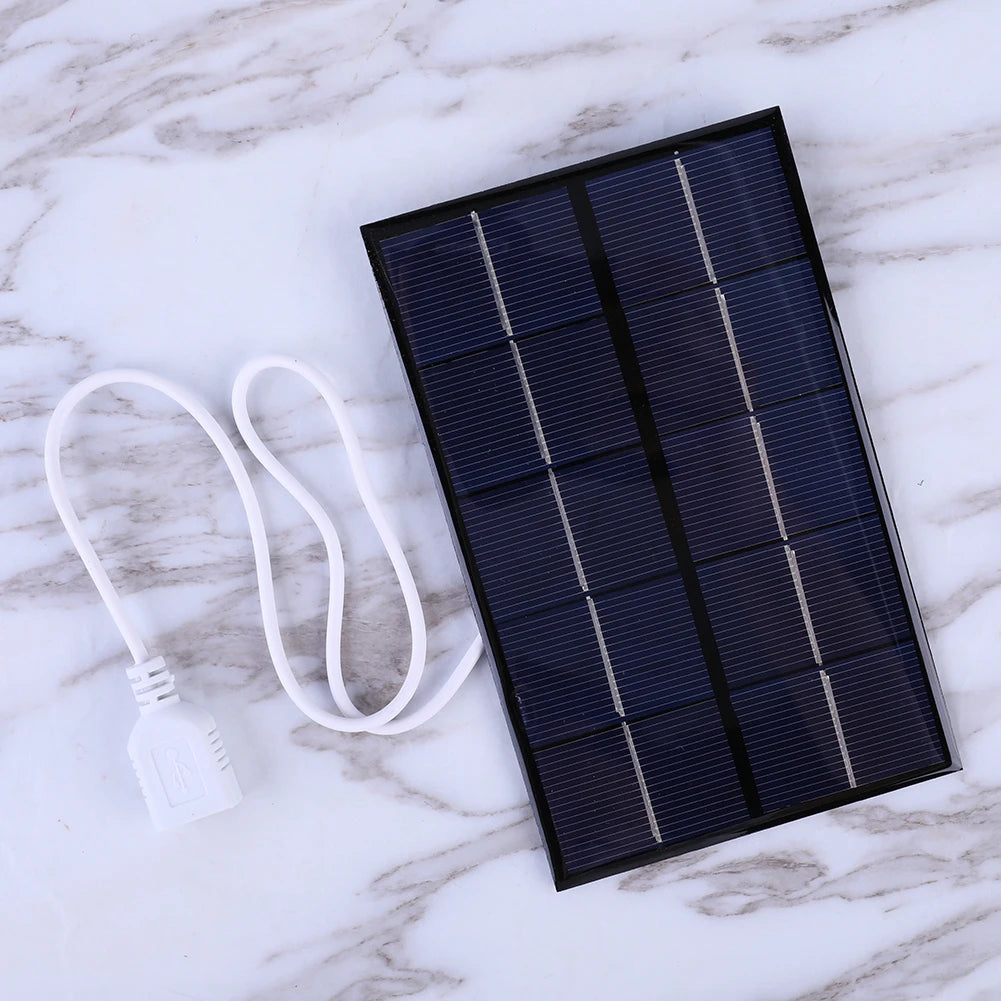 5W 5V Solar Cell Panel Polysilicon USB Photovoltaic Cells Solar Plate for 3-5V Battery/Phone Charging for Outdoor Camping