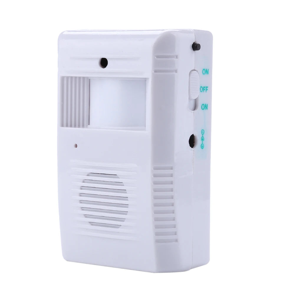 White Motion Sensor Doorbell Wireless Induction Visitor Door Bell Alert System Security Convenient for Warehouse Shed Garage