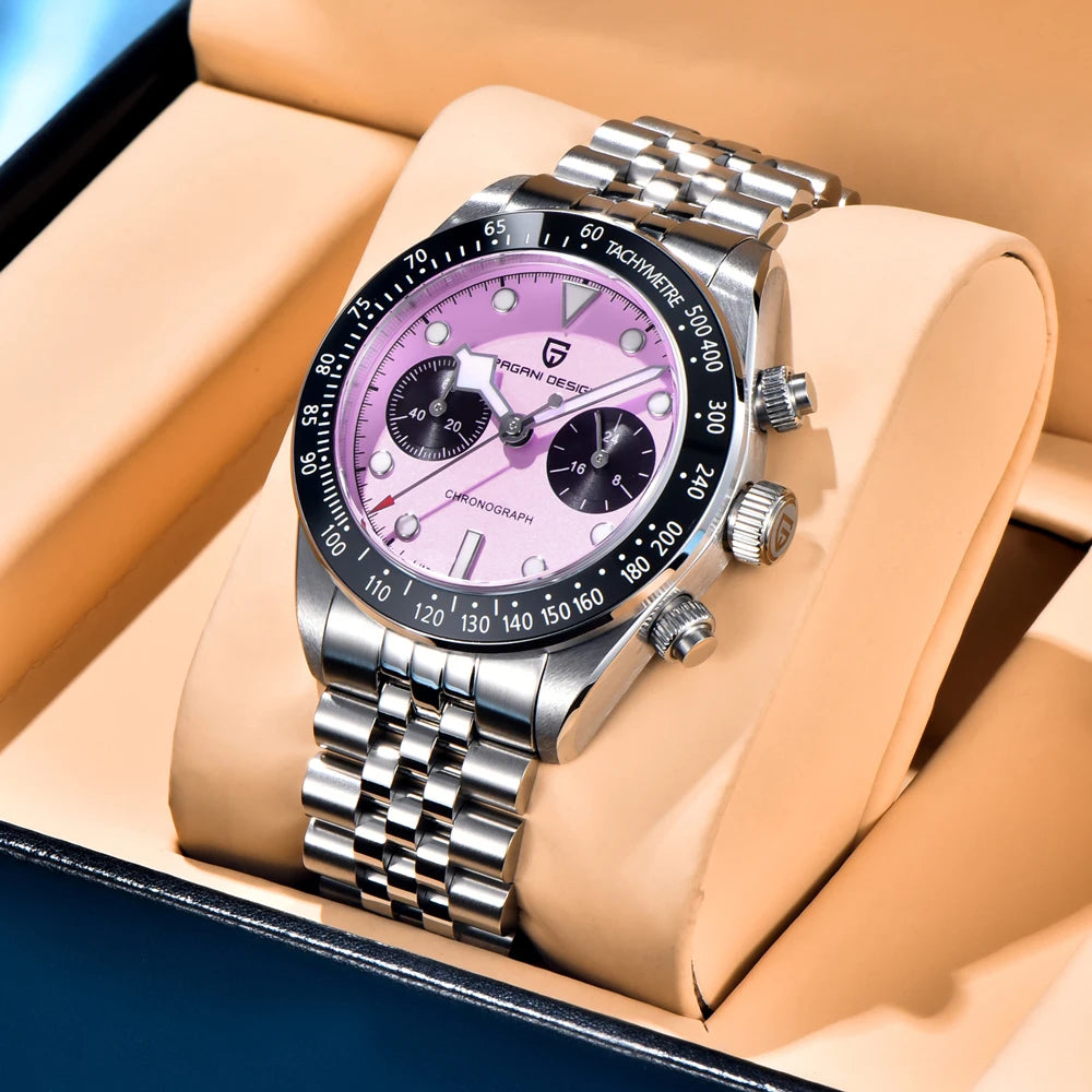 PAGANI DESIGN New Men's Quartz Watches luxury Stainless Steel Waterproof Chronograph Wrist Watch for Men Japanese VK64 Movt