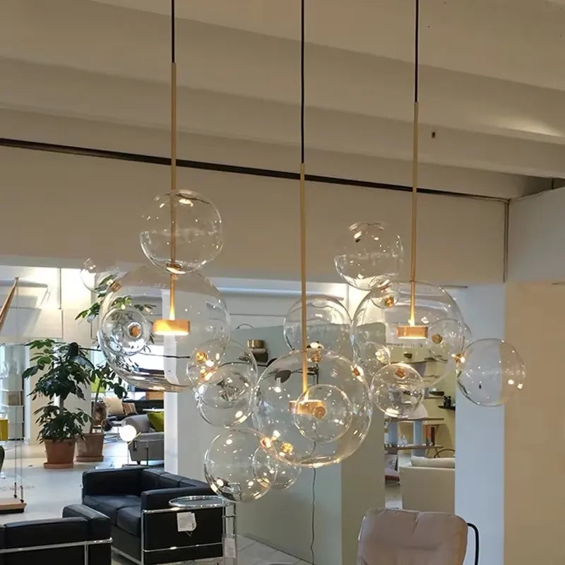 Postmodern Hanglamp Matglas Globes Eetkamer Iron Bubbles Ball Glass Light For  Foyer Kitchen Dinning Room Island Led Pendant