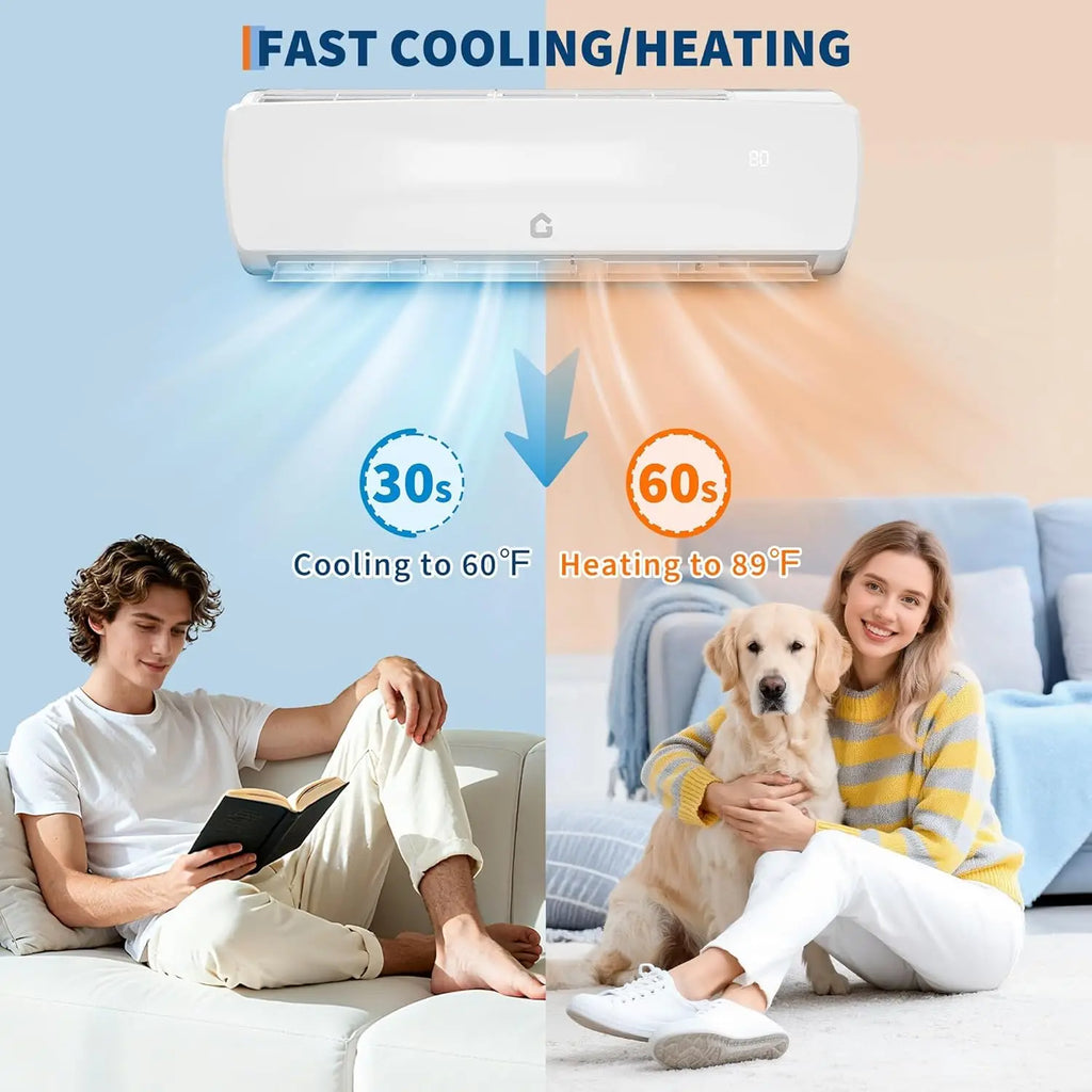 18000 BTU 19 SEER Ductless Mini-Split Air Conditioner and Heat Pump System, 3-in-1 Cooling, Heating,Inverter AC Unit 230V