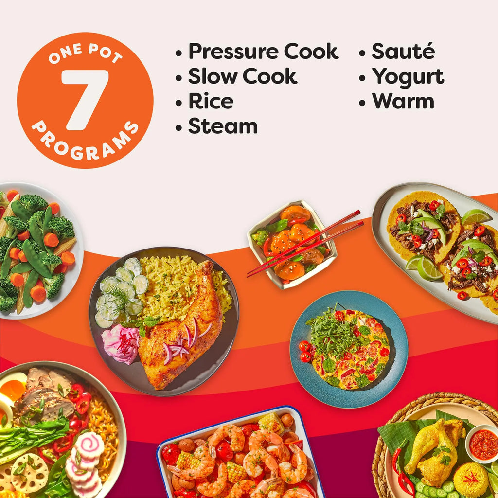 Electric Pressure Cooker 6 Quart, 7-in-1 Multi-Cooker: Steamer, Rice & Yogurt Maker, Slow Cook, Sauté, Warmer Sterilizer