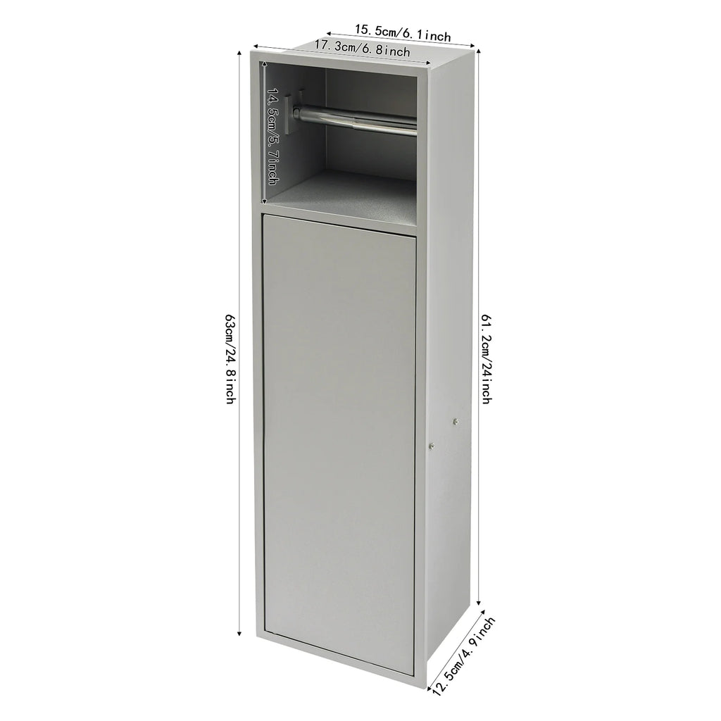 4 Layers Bathroom Niche Recessed Toilet Paper Niche Stainless Steel Bathroom Niche w/ Toilet Paper Holder