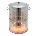 Large Portable Charcoal Barrel Grill for Outdoor Cooking: Stainless Steel 360 Smokeless Design with Multiple Clips Ideal for Ca