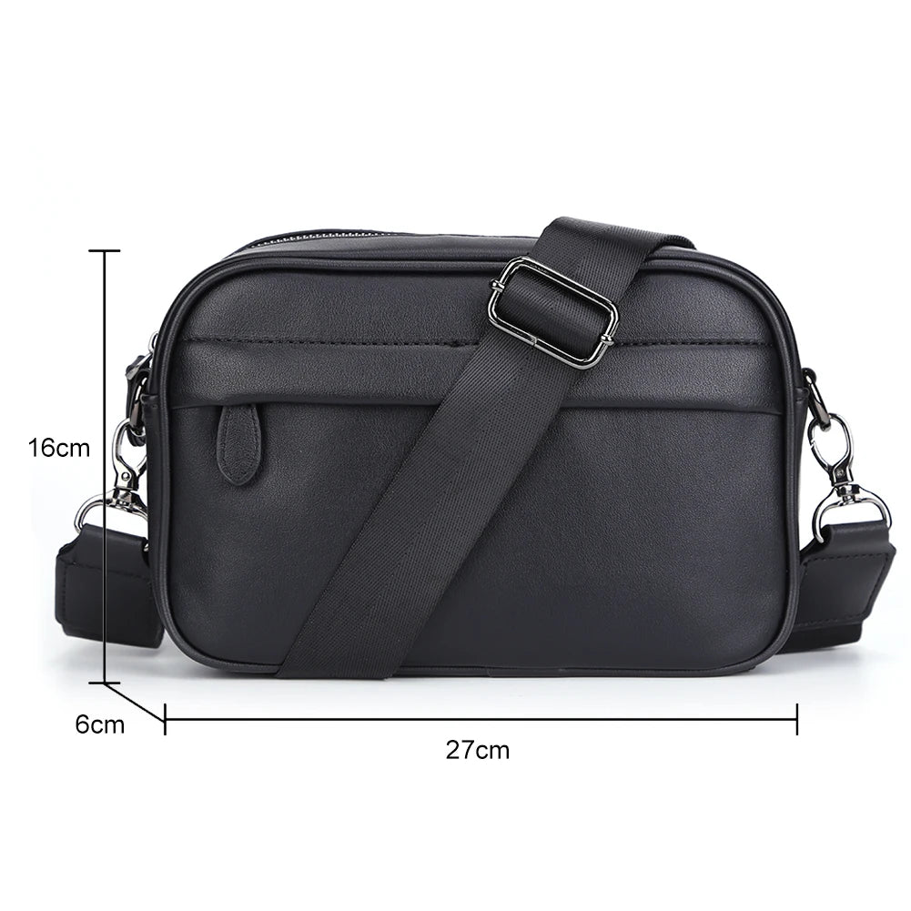 Business Men Casual Shoulder Bag Small Square Plaid Designer Crossbody Bags PU Leather Messenger Bag Fashion Travel Handbags