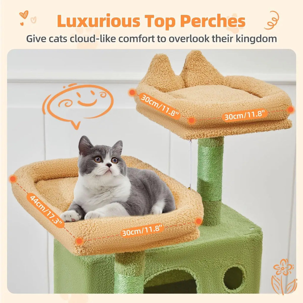 71-Inch Multi-Level Cat Tree with 8 Sisal Posts, Hammock & Condo for Large Indoor Cats