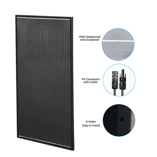 200 Watt Solar Panel Battery Charger Lightweight 18V Monocrystalline Module House Car RV Yacht Lights Pump Power Supply Camping