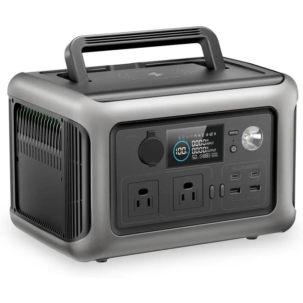 600w Portable Power Station, 299Wh LiFePO4 Battery Backup, R600(Peak 1200w) Solar Generator, 1 Hour Fast Charge Solar Power Bank