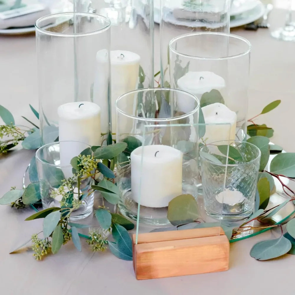 Clear Glass Cylinder Vases Set of 18, 6 Sizes, Ideal for Floating Candles, Pillar Flowers, Wedding Centerpieces, and Decorative