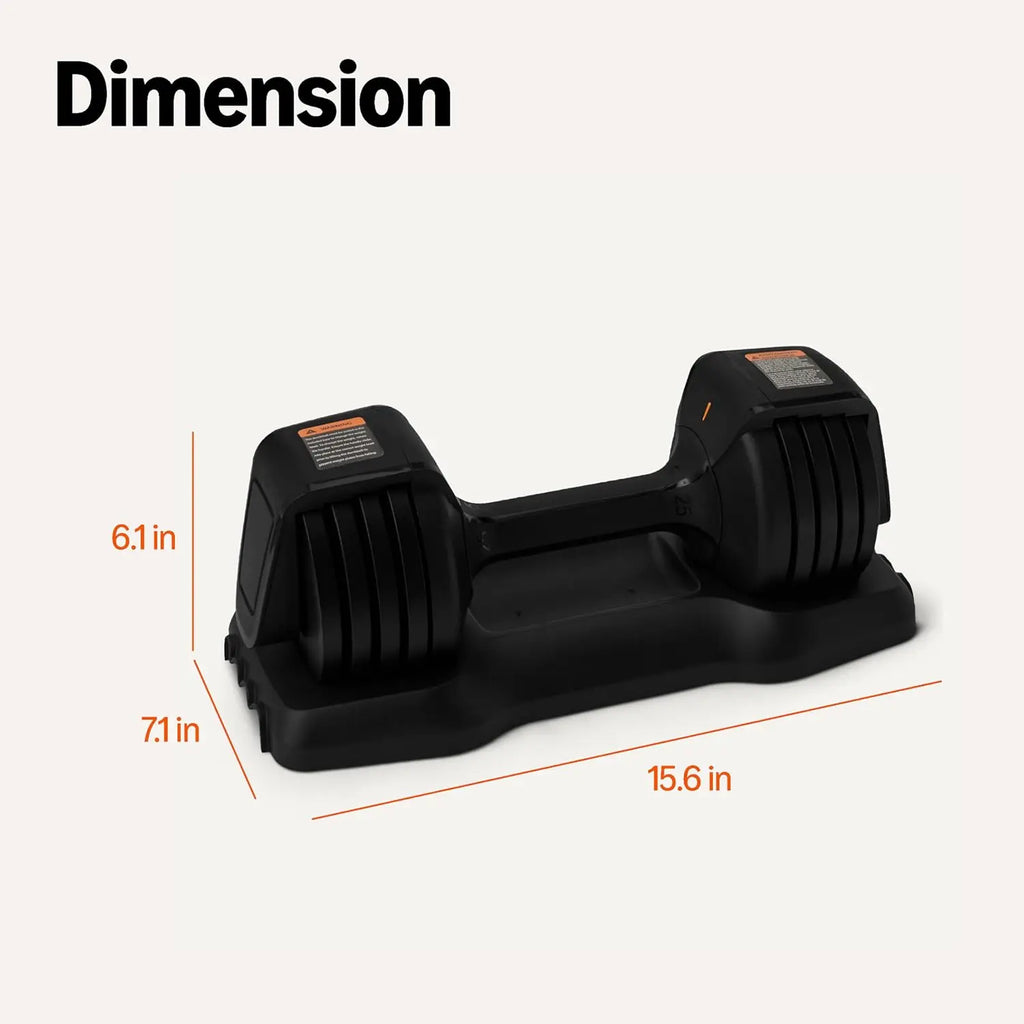 Adjustable Dumbbell 25lb with 5 Weight Options, Anti-Drop Design & Space-Saving Tray