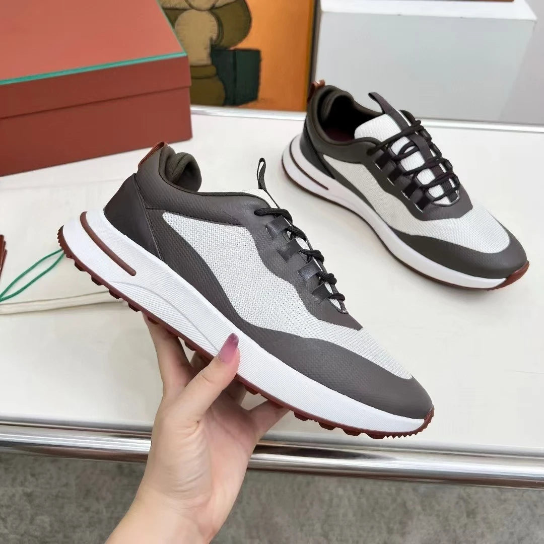 2026 new L mesh sneakers breathable casual men's shoes P thick-soled jogging shoes business shoes comfortable casual shoes