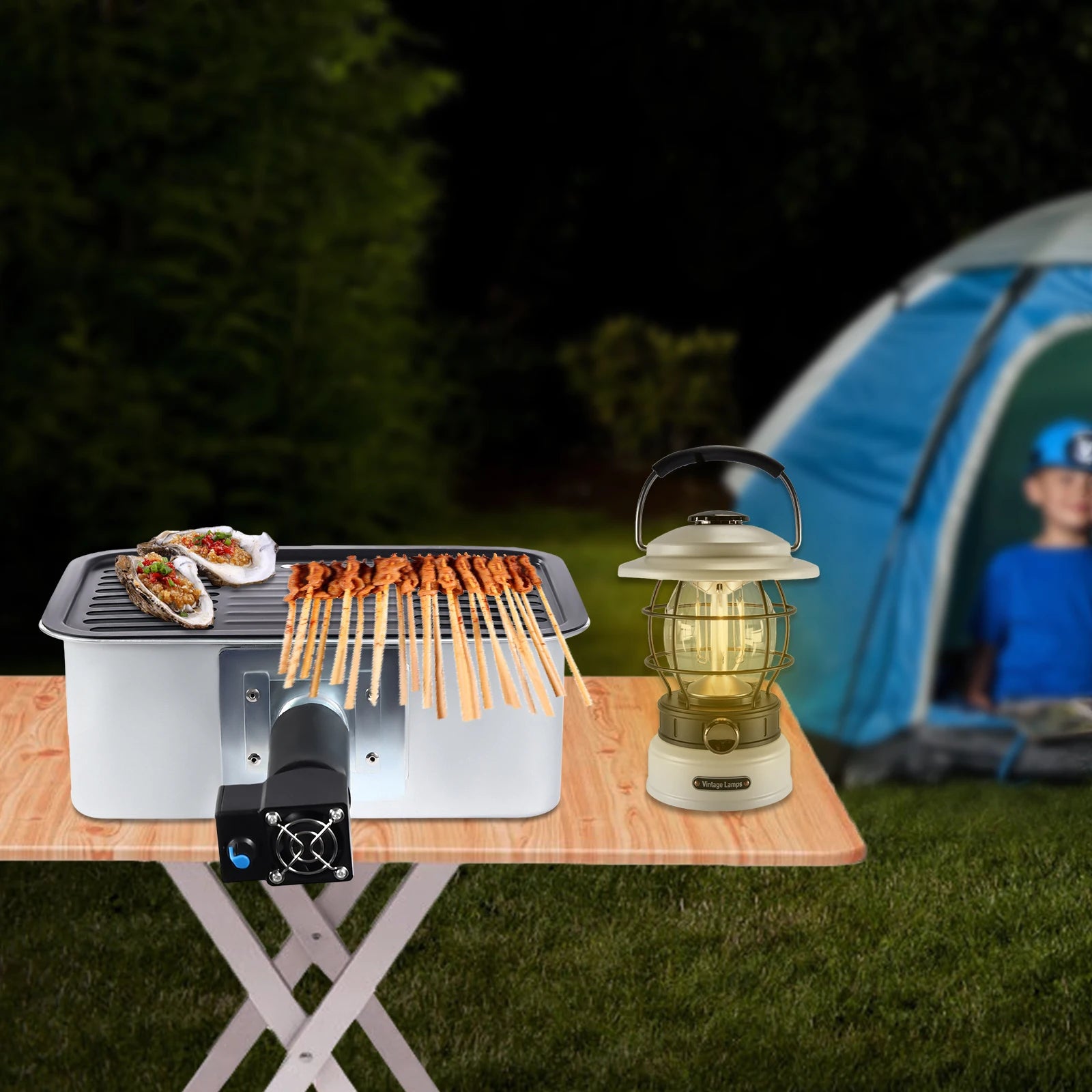2500-5500rpm Portable Camping Barbecue Grill, Portable Camping Barbecue, Outdoor Barbecue Grill for Hiking