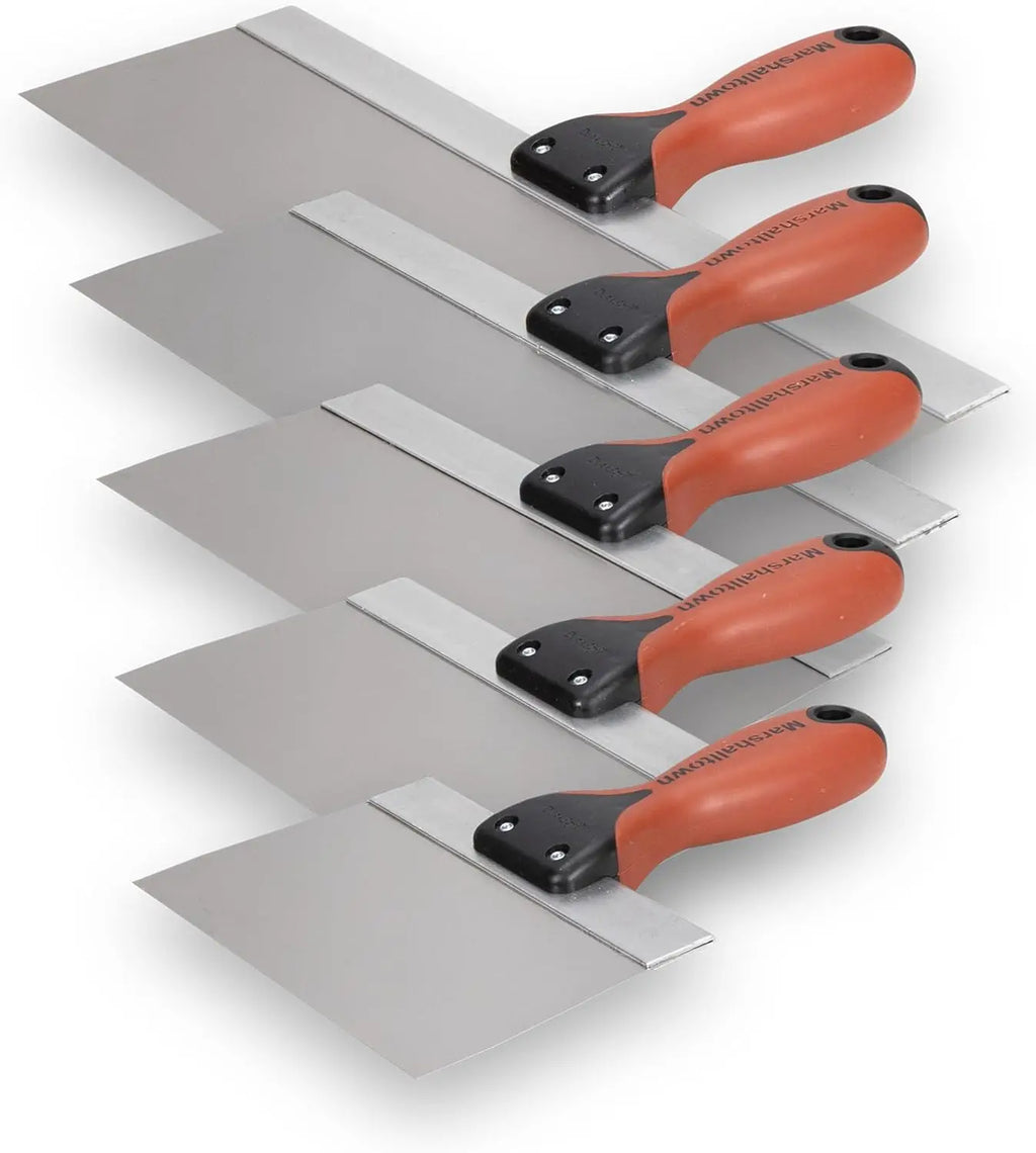 Drywall Taping Knife Set, 5-Piece Kit, 6-14 Inch Stainless Steel Blades, Made in the USA, DTKTP2