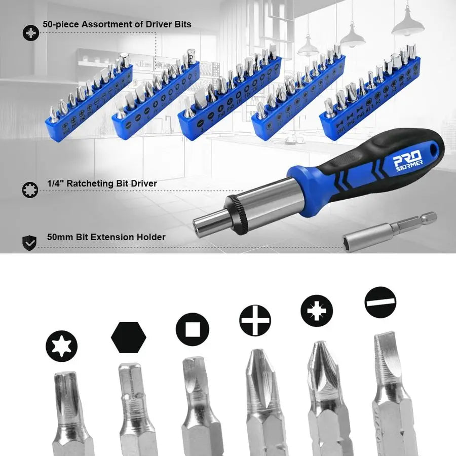 259Piece Tool Kit, General Household Hand Tool Set with Plastic Storage Toolbox, Portable Complete Repair Tool Box for Home and