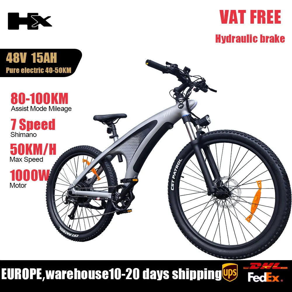 HX Q5 2000W Ebike Adult Electric Mountain Bicycle 27.5 inch Electric Bike 57km/h Removable battery Moped E Bikes Road Bike