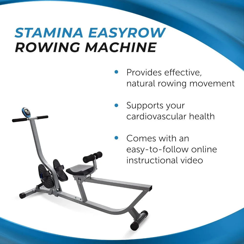 Hydraulic Rower Machine with Smart Workout App - Rowing Machine with Adjustable Resistance for Home Gym Fitness