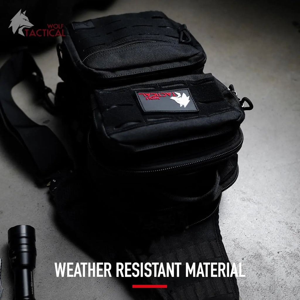 EDC Sling Bag - Concealed Carry Shoulder Bag for Range, Travel, Hiking, Outdoor Sports (Black)