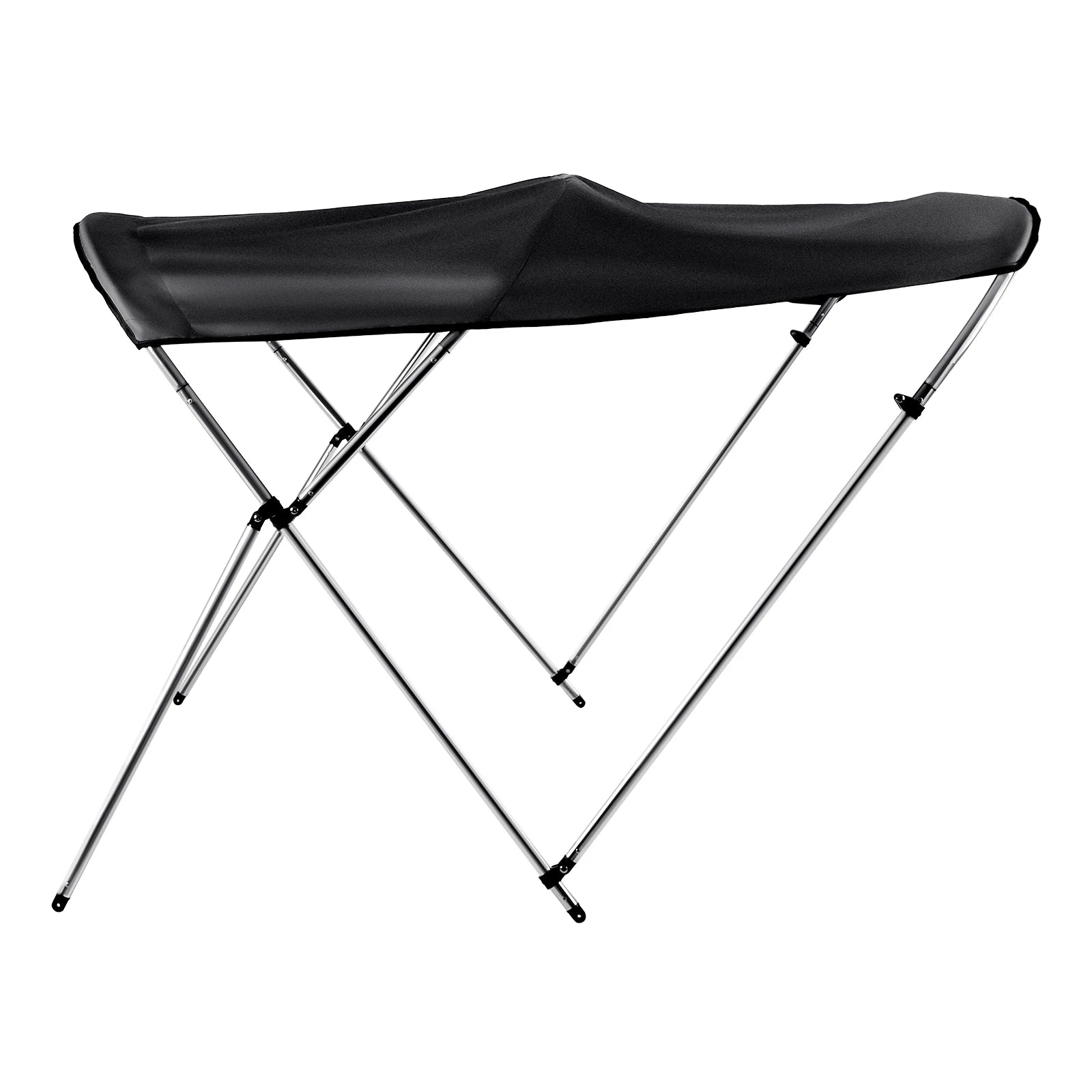 3 Bows Yacht Sunshade Top Cover with Aluminum Alloy Frame Fishing Camping Tent Sailboat Outdoor Sun Shelter Awning Cover Black