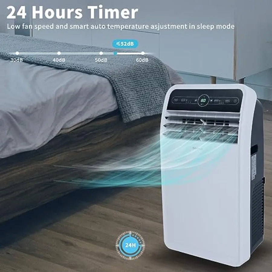 10000 BTU Portable Air Conditioner with Builtin Cooling Dehumidifying and Fan Modes for Rooms up to 300 sq.ft Remote Control Wi