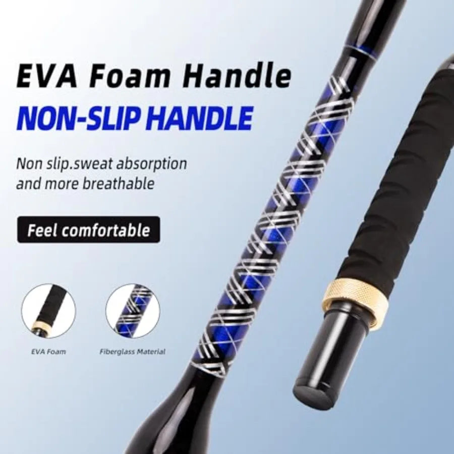 Bent Butt Fishing Rod Deep Sea Fishing Pole with Swivel Tip for Saltwater and Big Game Fishing Applications Enhanced Durability