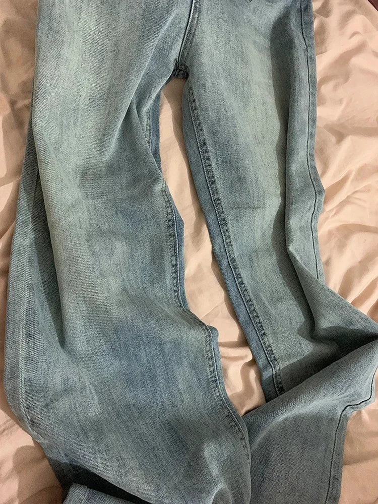 Womens High Waist Loose Jeans Straight Wide Leg Trousers Autumn Winter New Bootcut for Pear Shape Body Comfort Fit