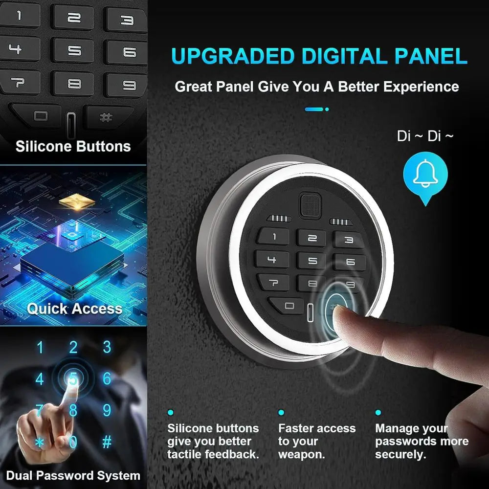 Secure Digital Keypad Rifle and Pistol Safe with LED Light and Removable Shelves