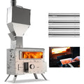Wood Burning Stove with Oven for Outdoor Winter Camping and Hunting: Portable Pellet Stove Made of 304 Stainless Steel with Int