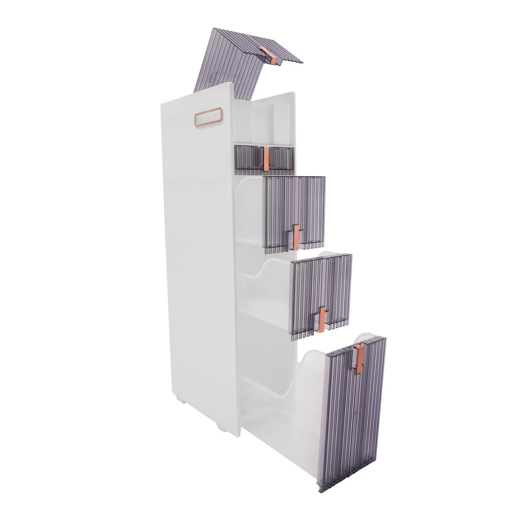 5-Tiers Bathroom Floor Cabinet 8.7*15*37.6in Storage Cabinet Narrow Standing Toilet Paper Holder