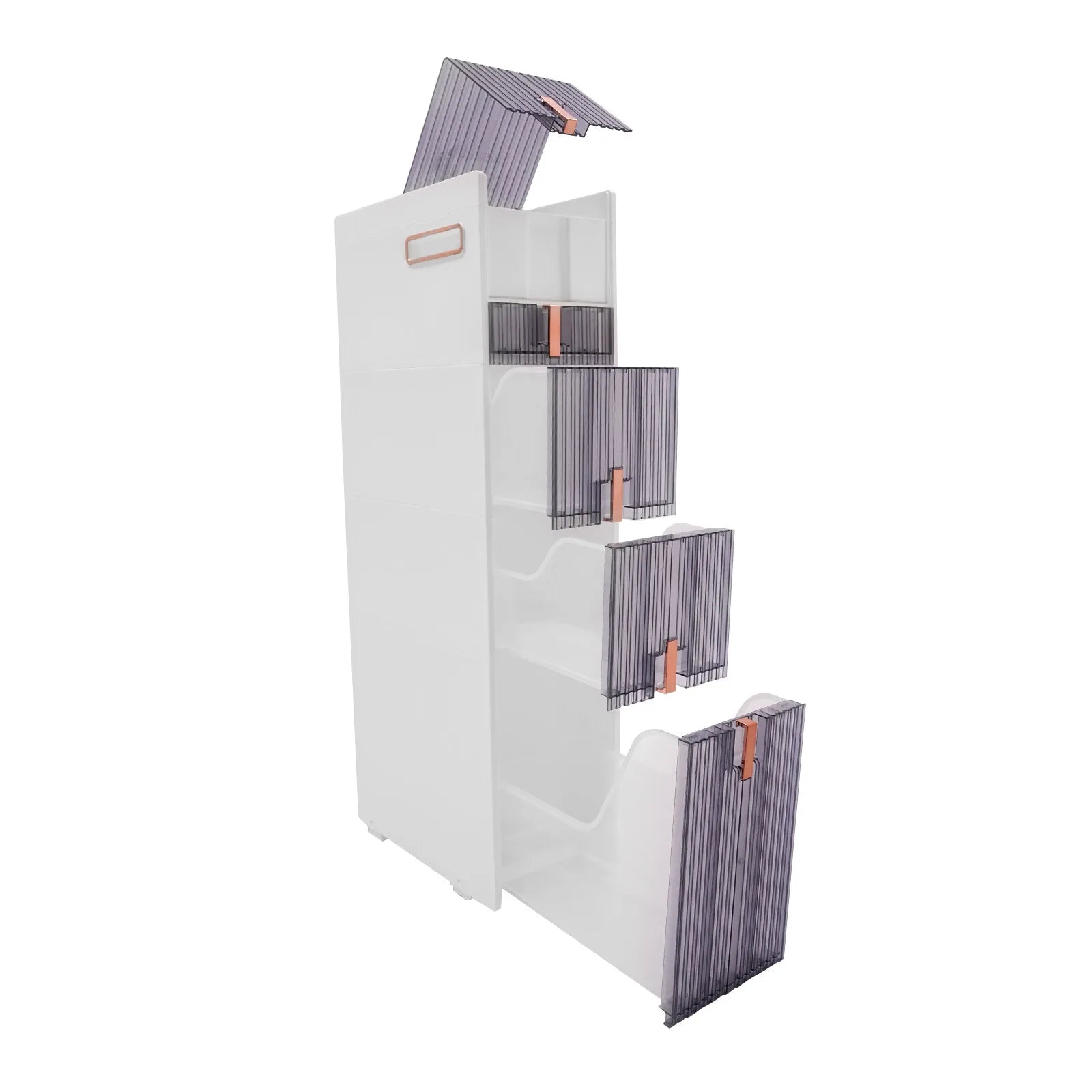 5-Tiers Bathroom Floor Cabinet 8.7*15*37.6in Storage Cabinet Narrow Standing Toilet Paper Holder