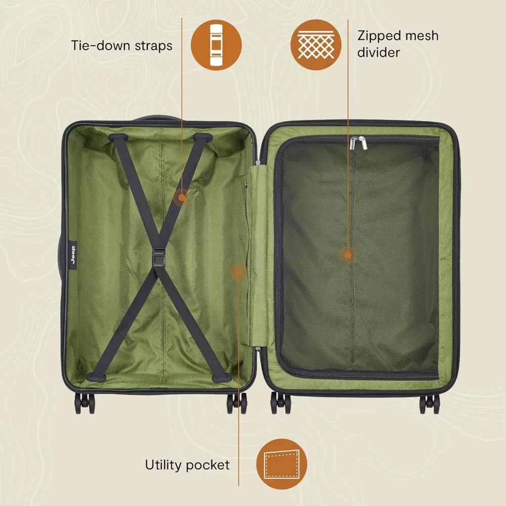 Expandable Hardside Spinner Luggage with Beige Color, Medium Size 24 Inch, Ideal for Travel and Adventure