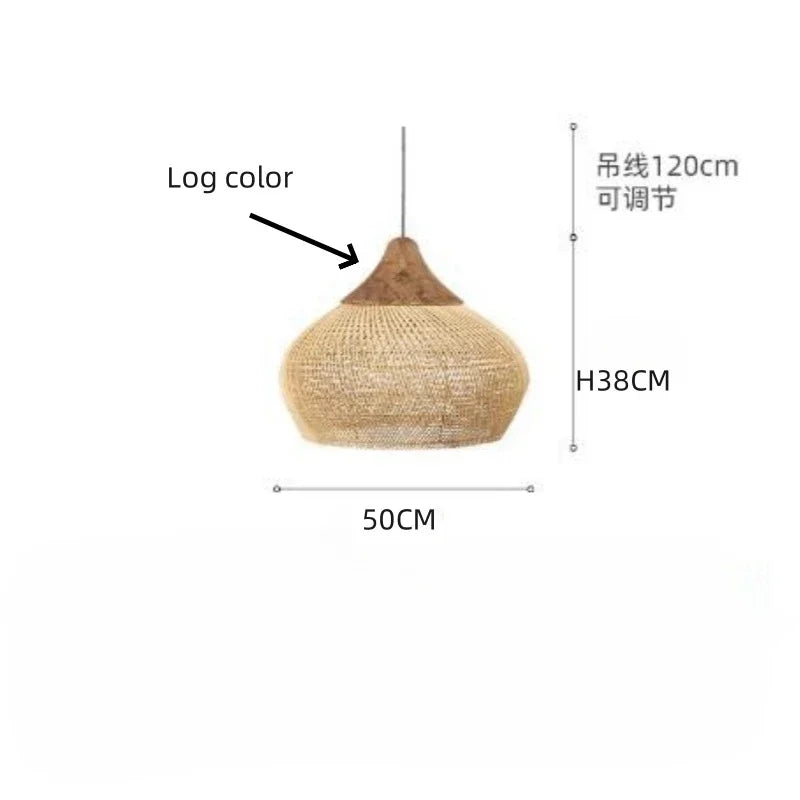 Designer Pendant Lamps Vintage Handmade Rattan Led Light Japanes Style Lighting for Kitchen Island Loft Dining Room