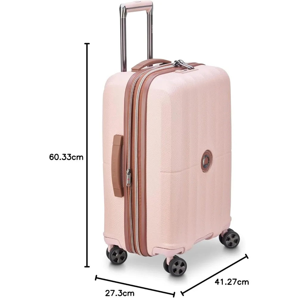 paris expandable hardside spinner luggage, pink, medium 24 inch