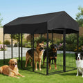 Outdoor Secure Wire Crate Kennel Steel Material Outdoor Dogs Welded Wire Kennels Waterproof Tarpaulin for Medium Small Dogs