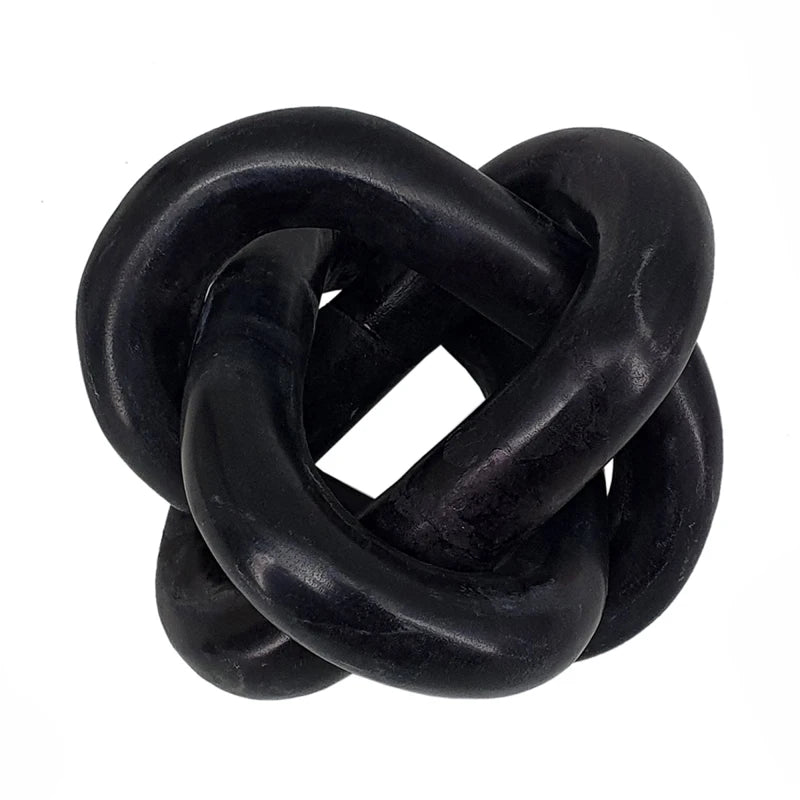 6x6x6 Decorative Marble Chain Sculpture, Black