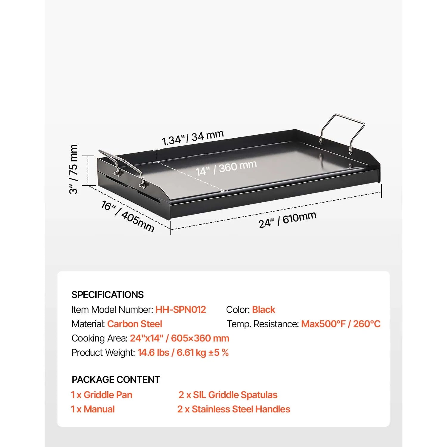 SucceBuy Stainless Steel Griddle Universal Flat Top Rectangular Plate Gas Grill Griddle for BBQ Family Cookware for Camping Part