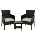 Patio Furniture Set 3 Pieces Outdoor Rattan Chair Conversation Sets for Yard